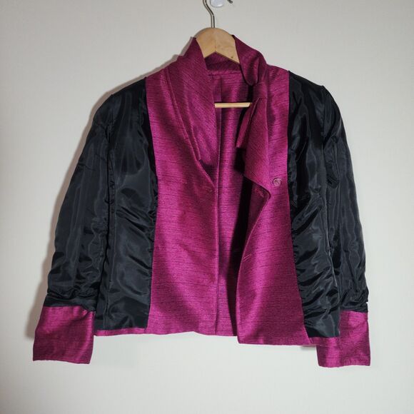 Kasper Womens Skirt Suit Size 6 Magenta Black Holiday Office Special Occasion - Picture 6 of 11